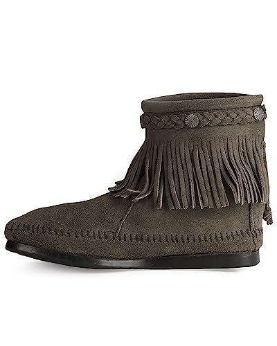 Minnetonka 291T Hi Top Back Zip Boot, Damen Stiefel, Grau (grey), EU 36, (US 5) von Minnetonka