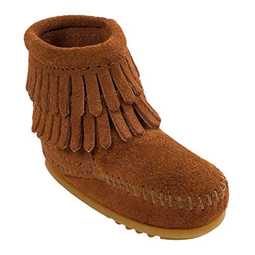 Minnetonka Baby Mädchen Double Fringe Bootie Lauflernschuhe, Braun (Brown), 20 EU von Minnetonka