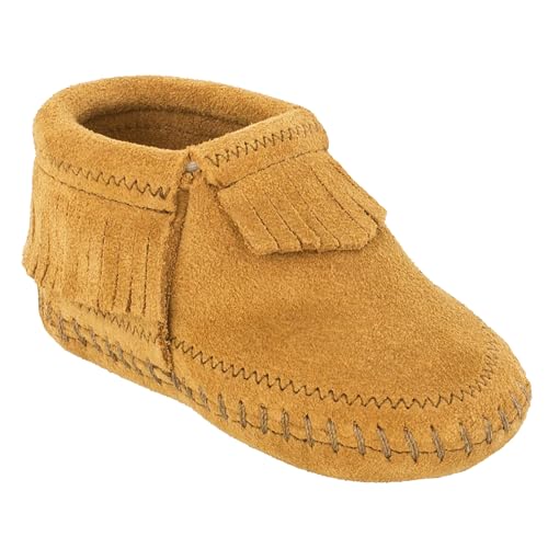 Minnetonka Jungen Mädchen Riley Bootie Moccasin, Taupe, 21 EU von Minnetonka