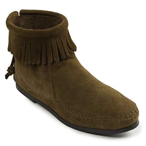 Minnetonka Damen Back Zip Boot Mokassin Stiefel, Braun Dusty Brown 3, 36 EU von Minnetonka