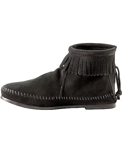 Minnetonka Damen Back Zip Boot Mokassin Stiefel, Schwarz (Black 9), 37 von Minnetonka