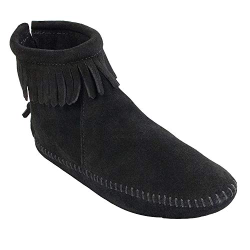 Minnetonka Damen Back Zipper 189 Mokassin Stiefel, Schwarz (BlackBlack), 39 EU von Minnetonka