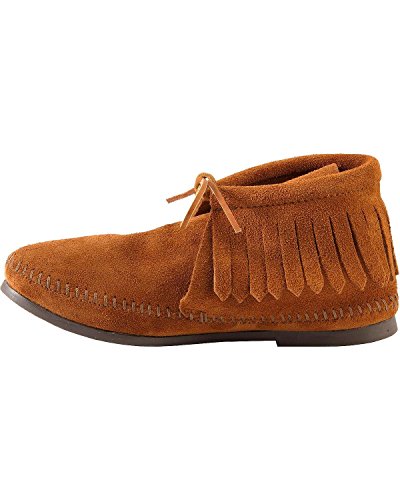 Minnetonka Damen Classic Fringe Boot Mokassin Stiefel, Hardsole Braun, 38 von Minnetonka