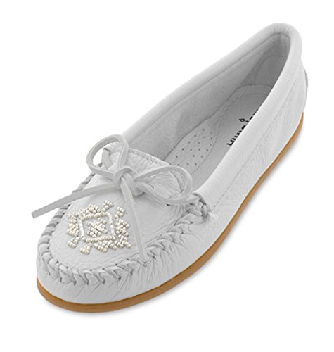 Minnetonka Damen Deerskin Beaded Moc Mokassin, Weiß (WhiteWhite), 35 EU von Minnetonka