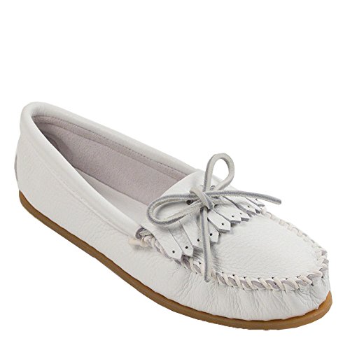 Minnetonka Damen Deerskin Soft-t Mokassin, Weiss Whitedeerskin, 41 EU von Minnetonka