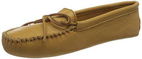 Minnetonka Damen Double Deerskin Softsole Mokassin, Beige (Natural), 38 EU von Minnetonka