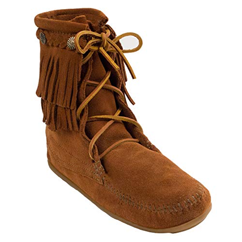 Minnetonka Damen Double Fringe Tramper Boot Mokassin Stiefel, Braun (Brown 2), 36 von Minnetonka