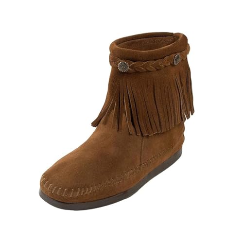 Minnetonka Damen Hi Top Back Zip Mokassin Stiefel, Braun (Dusty BrownDusty Brown), 39 EU von Minnetonka