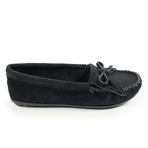Minnetonka Damen Kilty Suede Moc Mokassin, Schwarz von Minnetonka