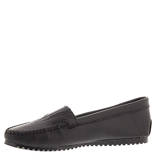 Minnetonka Damen Mokassin aus Hirschleder, Gore-Front-Design, Schwarzes Hirschleder, 40.5 EU von Minnetonka