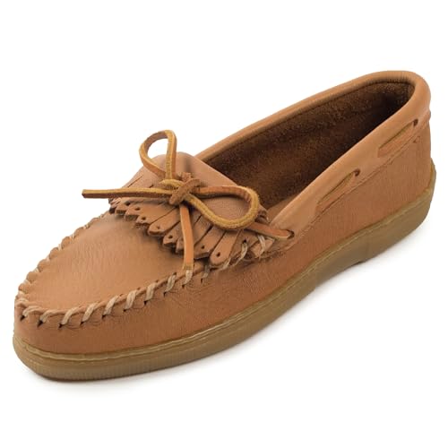 Minnetonka Damen Moosehide Fringed Kilty 390w Mokassin, Beige (NaturalNatural), 39.5 EU von Minnetonka