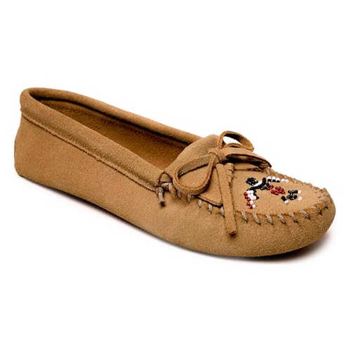 Minnetonka Damen Thunderbird Animikii weiche Ledersohle, Hellbraun, Größe 44, Hellbraun, 41 EU von Minnetonka