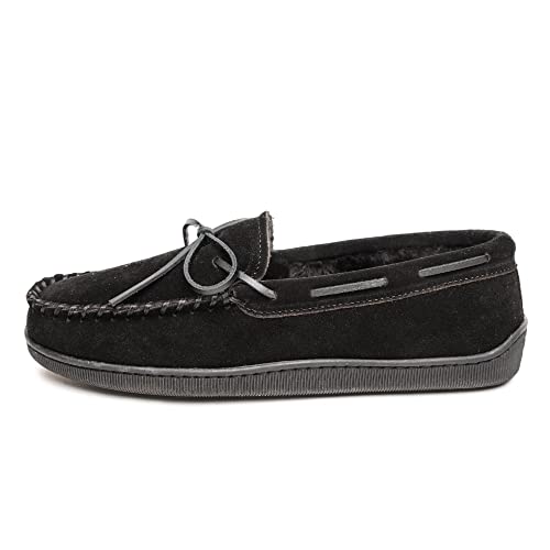 Minnetonka Men's Pile Lined Hardsole Slipper, Schwarz, 9.5 von Minnetonka