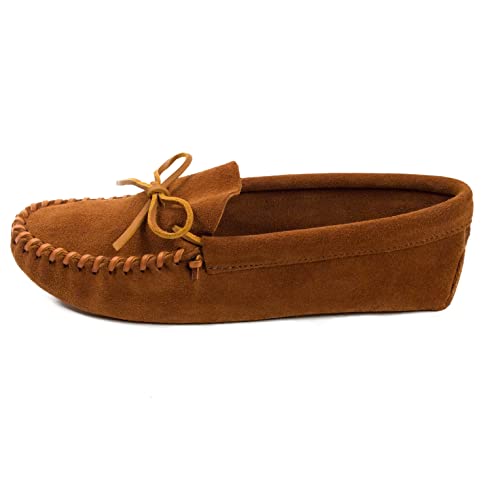 Minnetonka Herren Mokassins aus Leder mit Schnürung und Softsole, braun, 42.5 EU von Minnetonka