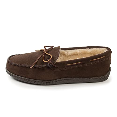 Minnetonka Herren Pile Lined Hardsole 3908W Mokassin, Braun (Chocolate), 43 EU Weit von Minnetonka