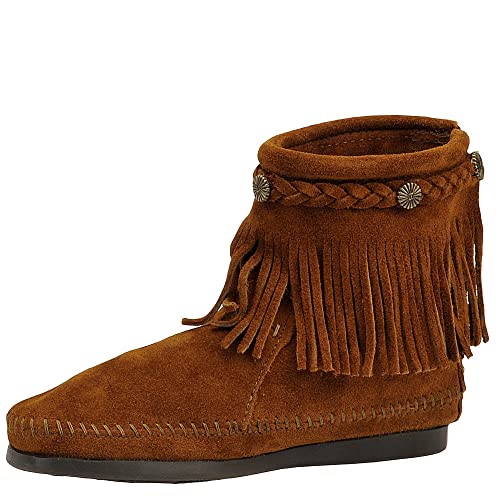 Minnetonka Hi Top Back Zip Boot, Damen Kurzschaft Mokassin Boots, Braun (Brown), EU 37 (US 6) von Minnetonka