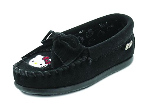 Minnetonka Jungen Unisex Kinder Children's for Hello Kitty Kilty Mokassin, Schwarz (Black), 31 EU von Minnetonka