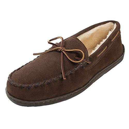 Minnetonka Men's Pile Lined Hardsole Slipper,Chocolate,13 M US von Minnetonka