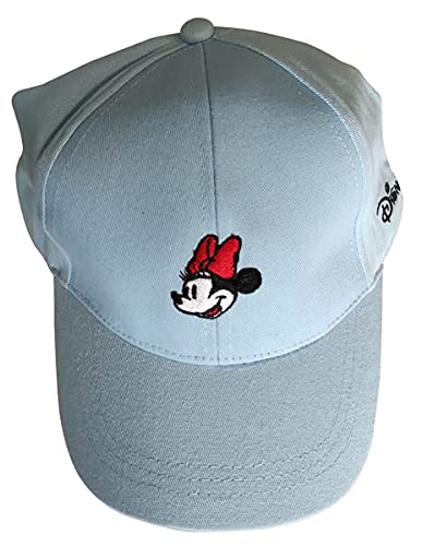 Minnie Disney Maus Kappe, Baseball Cap für Kinder, Mädchen und Jungen 100% Baumwolle in der Farbe blau oder rosa (Blau, 52) von Minnie