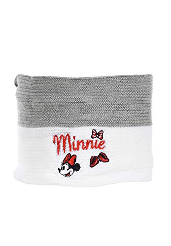 Minnie-Mouse Kinder Mädchen Fleece Strick-Schlauchschal Winter-Schal, Farbe:Grau von Minnie-Mouse