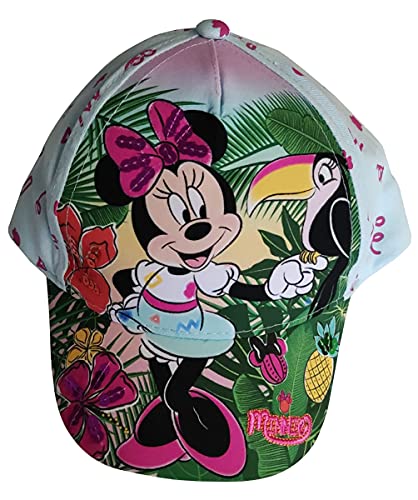 Minnie Disney Maus Kappe Mütze Basecap Dschungel mit Papagei blau oder pink für Kinder, Mädchen und Jungen (Blau, 48) von Minnie