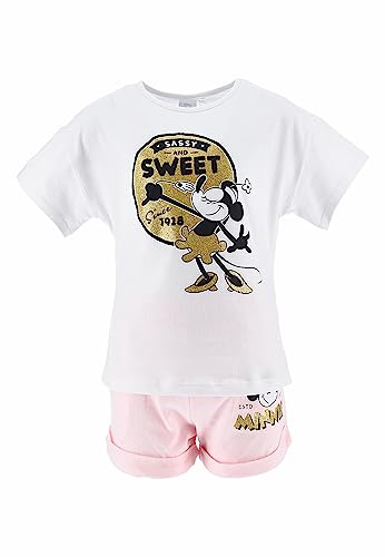Minnie MOUSE Retro T-Shirt und Short Kurze Hose Sommer-Set (128) von Minnie