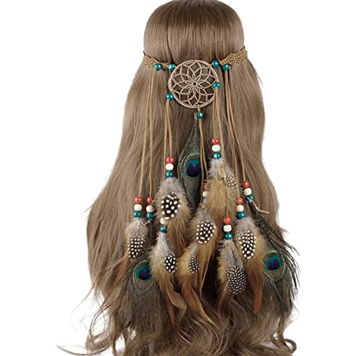 MinnowXY Hippie-Stirnband für Damen, indische Perlen, künstliche Erbse von MinnowXY