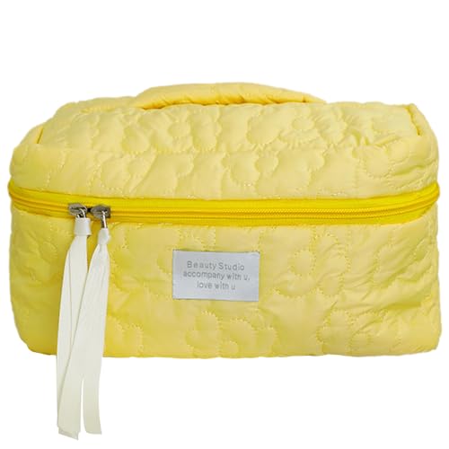 MinnowXY Kosmetiktasche für Damen, Kosmetiktasche, Kosmetiktasche, Kosmetiktasche, große Kapazität, Kosmetikaufbewahrung mit, gelb MinnowXY Kosmetiktasche für Damen, Kosmetiktasche, Kosmetiktasche, Kosmetiktasche, große Kapazität, Kosmetikaufbewahrung mit, gelb von MinnowXY