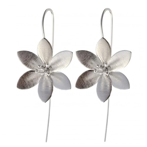 MINOPLATA Ohrringe Blume aus mattiertem Sterlingsilber mit Nadelverschluss von Minoplata