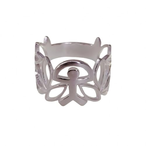 Minoplata Indalo-Ring mit durchbrochenen Blättern aus Sterlingsilber, ein super originelles Design für Frauen, die einzigartige Accessoires lieben, Silber von Minoplata