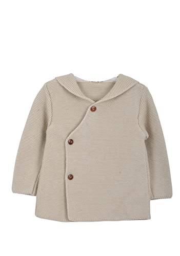 Minora Baby Strickjacke mit Kapuzenpullover für Jungen und Mädchen - Hoodie Sweatshirt - Unisex Cardigan für Kinder, Wintermantel Kleidung - Oberbekleidung, Beige - 2 Jahre von Minora