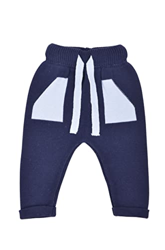 Minora- Baby Strickhose- Für den Winter- Mit Taschen und elastischem Bund- Baumwolle- Unisex (Navy blau, 9-12 Monate) von Minora