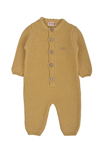 Minora Gestrickter Unisex Strampler für Baby Jungen und Mädchen, Overall für Neugeborene im Winter, 3-6 Monate, Senf von Minora