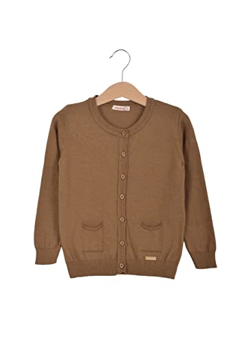 Baby Strickjacke - Cardigan Mix für Mädchen und Jungen, Hochwertige Baby-Kleidung, Rundhalsausschnitt Unisex Strick-Jacke, 50% Baumwolle und 50% Acryl, Braun_Tasche-6 Jahre von Minora