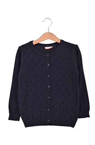 Minora-Kind-Cardigan/Strickjacke-Mix (Navy blau_Bommeln, 5 Jahre) von Minora