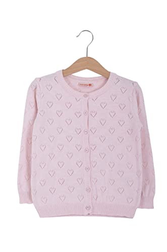 Baby Strickjacke - Cardigan Mix für Mädchen und Jungen, Hochwertige Baby-Kleidung, Rundhalsausschnitt Unisex Strick-Jacke, 50% Baumwolle und 50% Acryl, Rosa_Herz-8 Jahre von Minora