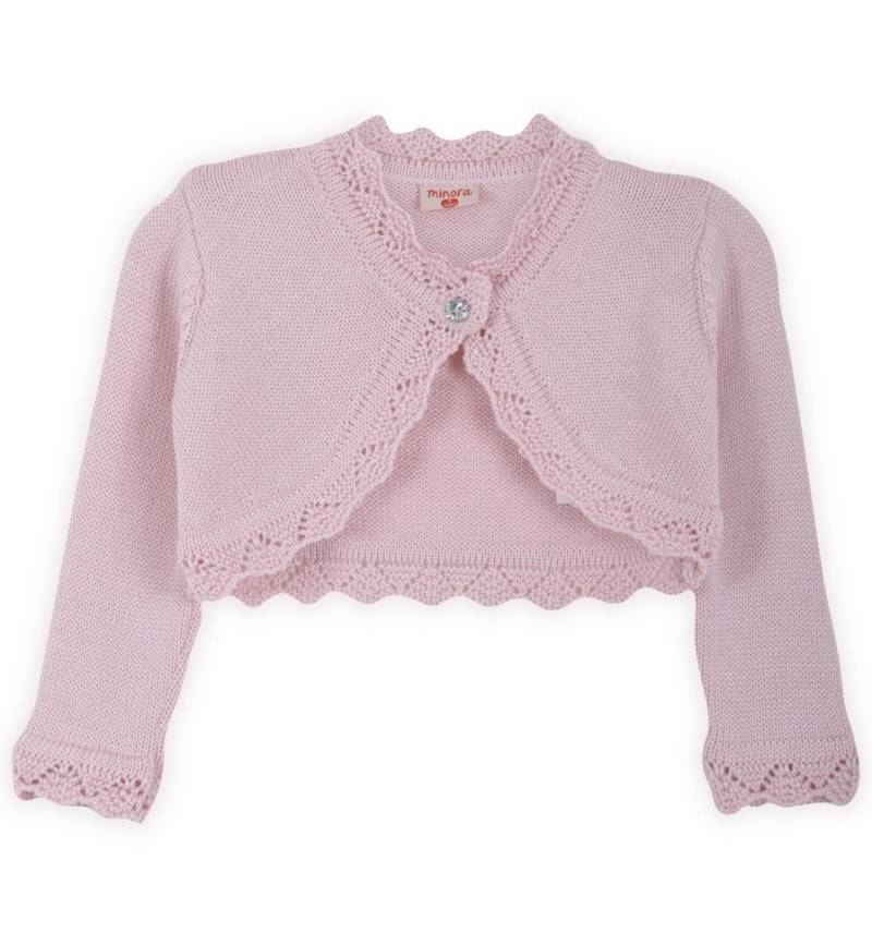 Minora Strickkleid Baby/Kind Bolero Taufweste Strickwaren Mädchen Langarm von Minora