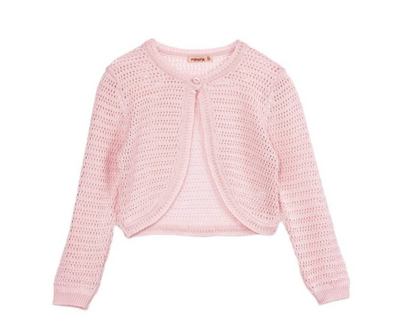 Minora Strickkleid Baby/Kind Bolero Taufweste Strickwaren Mädchen Langarm von Minora