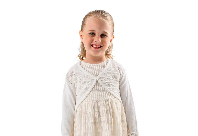 Minora Strickkleid Baby/Kind Bolero Taufweste Strickwaren Mädchen Langarm von Minora