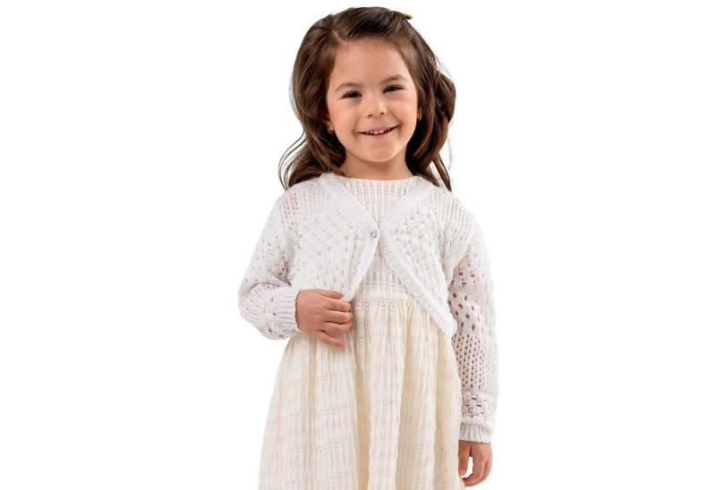 Minora Strickkleid Baby/Kind Bolero Taufweste Strickwaren Mädchen Langarm von Minora