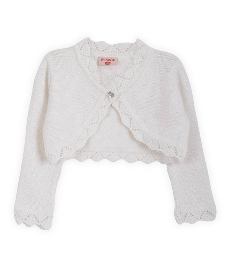 Minora Strickkleid Baby/Kind Bolero Taufweste Strickwaren Mädchen Langarm von Minora