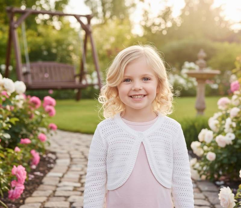 Minora Strickkleid Baby/Kind Bolero Taufweste Strickwaren Mädchen Langarm von Minora