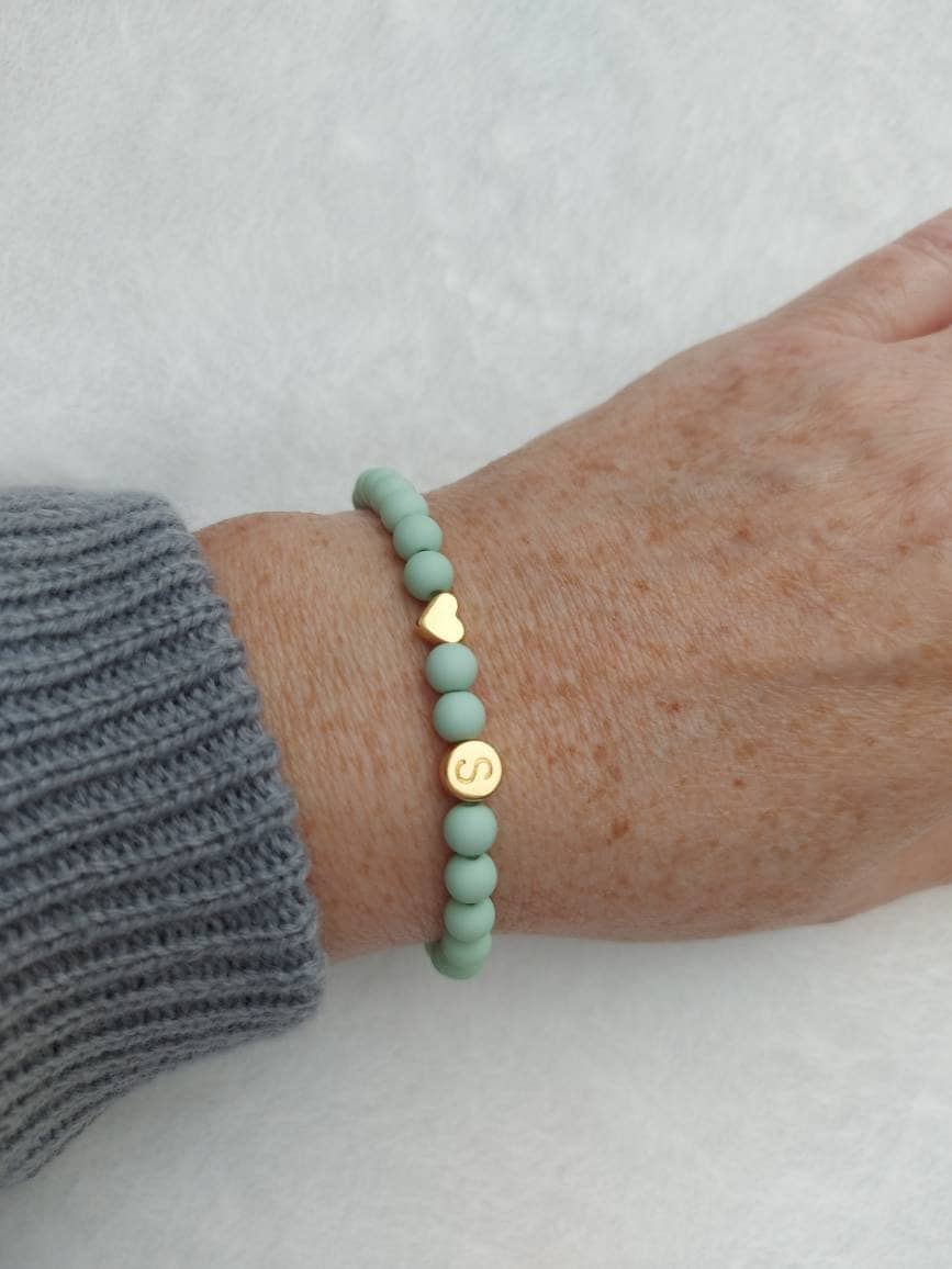 Perlenarmband | Mint Geschenk Zum Valentinstag Für Sie Herz Bracelet Personalisiertes Friendship von MinordetailsDesigns