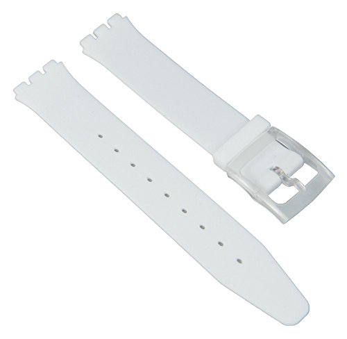 Minott Uhrenarmband Silikon Band Weiß passend zu Swatch Uhren Skin 16 mm 27174 von Minott