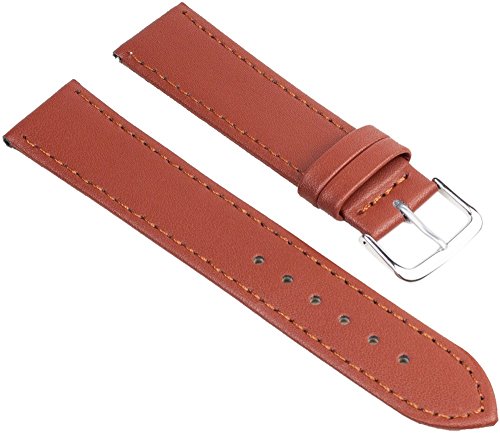 Minott Uhrenarmband Leder Braun mit Ton-in-Ton-Ziernaht 25608S, Stegbreite:12mm von Minott