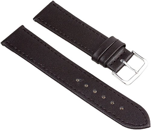 Minott Uhrenarmband Leder Dunkelbraun mit Ton-in-Ton-Ziernaht 25609S, Stegbreite:12mm von Minott