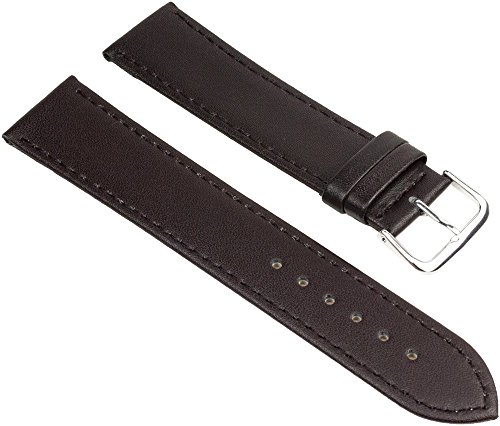 Uhrenarmband XL Leder Dunkelbraun mit Ton-in-Ton-Ziernaht 25612S, Stegbreite:16mm von Minott