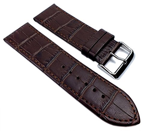 Minott Big Fashion - Louis. Prägung Uhrenarmband Kalbsleder Band Dunkelbraun 21932S, Anstoß:26 mm von Minott