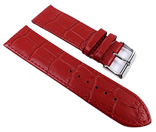 Minott Big Fashion - Louis. Prägung Uhrenarmband Kalbsleder Band Rot 21930S, Anstoß:22 mm von Minott