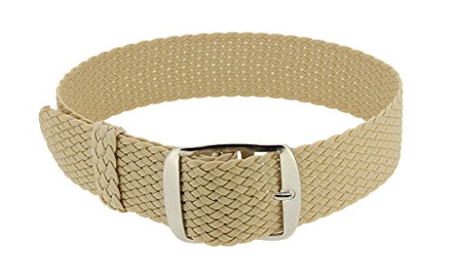 Minott Durchzugsband | Ersatzband beige geflochten | Perlonband 32991, Stegbreite:18mm, Schließe:Silbern von Minott